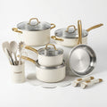 Stainless Steel Cookware Set Built to Distribute Heat Evenly, Tri-Ply Construction, Detachable Handles, 21 Pieces