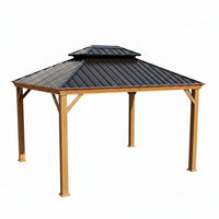 Outdoor Hardtop Gazebo Built for All-Weather Use, 10x12 Ft, Aluminum Frame, Galvanized Steel Roof