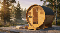 Outdoor Traditional Barrel Sauna | 4-6 Person Wood Sauna, Steam and Wet Sauna with 220V with 6KW Electric Heater, Sauna Stone — Lifestyle