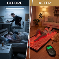 Red Light Therapy Mat for Body Pain Relief,Red Light Therapy Blanket 1280 Leds Red near Infrared 660Nm 850Nm Full Body Pad, 71"X 31" Large Red Light Therapy Pad — Before & After