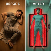 Red Light Therapy Mat for Full Body, Red Light Therapy Blanket, 2 in 1 Leds (660Nm & 850Nm) for Home Use, 3 Modes & Adjustable Timer, 76.8'' X 33.4'' — Before & After