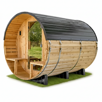 Traditional Cedar Sauna Built for Wellness Recovery, 9kW Electric Heater, Wi-Fi Controls, Front Porch, 4-6 Person